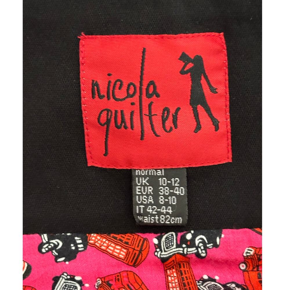 Nicola Quilter Black Embroidered Mini Skirt Fully Lined Size US 8-10 - Picture 5 of 7
